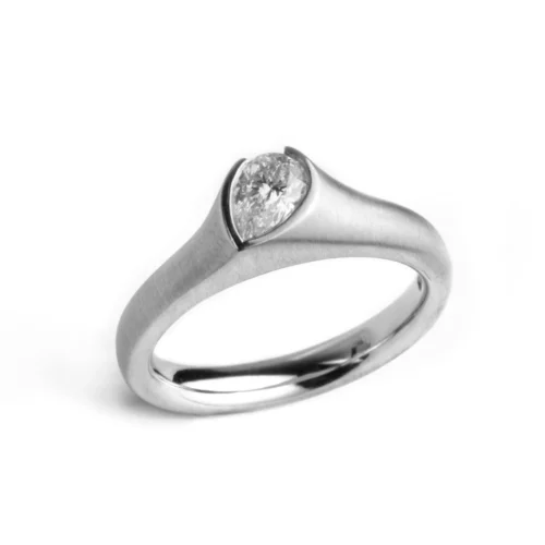 Platinum Pear Shaped Diamond Designer Ring LR-2195 PS188
