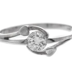 18ct White Gold Dress Ring Set With A Cubic Zirconia Stone LR-2371 -Shiny Jewelry Hub LR 2371 B