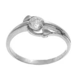 18ct White Gold Dress Ring Set With A Cubic Zirconia Stone LR-2371 -Shiny Jewelry Hub LR 2371 C