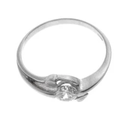 18ct White Gold Dress Ring Set With A Cubic Zirconia Stone LR-2371 -Shiny Jewelry Hub LR 2371 D