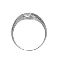 18ct White Gold Dress Ring Set With A Cubic Zirconia Stone LR-2371 -Shiny Jewelry Hub LR 2371 E