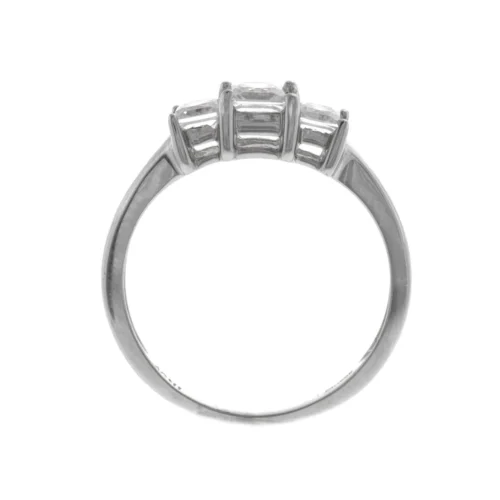 18ct White Gold Cubic Zirconia Trilogy Ring LR-2372 -Shiny Jewelry Hub LR 2372 E