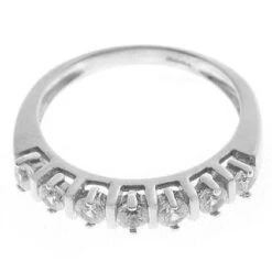 18ct White Gold Cubic Zirconia Half Eternity Ring LR-2421 -Shiny Jewelry Hub LR 2421 D