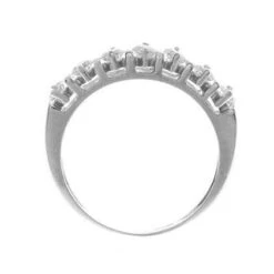 18ct White Gold Cubic Zirconia Half Eternity Ring LR-2421 -Shiny Jewelry Hub LR 2421 E