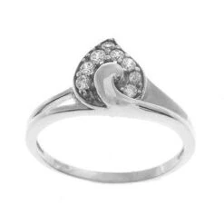 18ct White Gold Dress Ring Set With Cubic Zirconias LR-2484