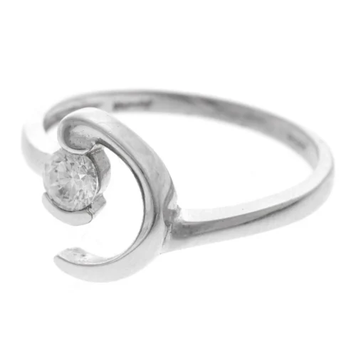 18ct White Gold Dress Ring Set With Cubic Zirconias LR-2534