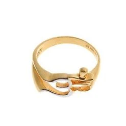 22ct Gold Two Tone Om Ring -Shiny Jewelry Hub LR 5810 C