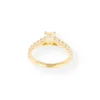 18ct Yellow Gold Cushion Cut Diamond Ring With Diamonds On Shoulder LR-7084