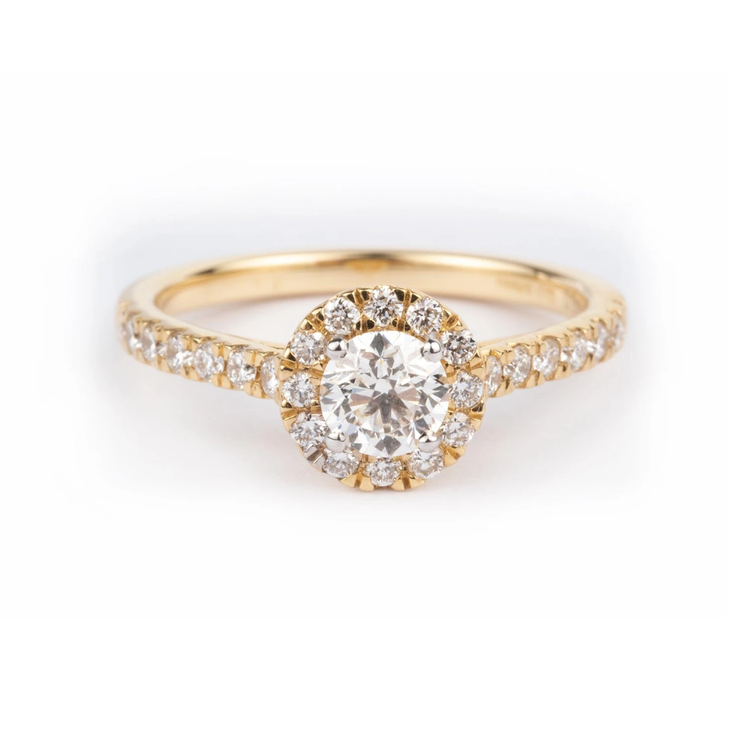 18ct Yellow Gold Cluster Halo Diamond Ring LR-7334 1 18ct Yellow Gold Cluster Halo Diamond Ring LR-7334