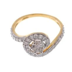 22ct Gold Cubic Zirconia Dress Ring LR0059 -Shiny Jewelry Hub LR0059 B