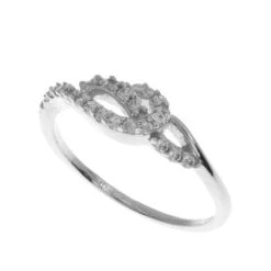 18ct White Gold Cubic Zirconia Dress Ring LR1470 -Shiny Jewelry Hub LR1470 D