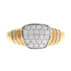 22 Carat Gold Cluster Men's Ring Set With Cubic Zirconias LR14784 -Shiny Jewelry Hub LR14784 B