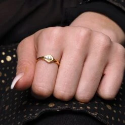 22ct Gold Cubic Zirconia Dress Ring LR15103 -Shiny Jewelry Hub LR15103 AA