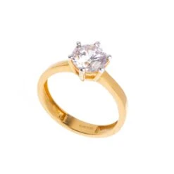 22ct Gold Swarovski Zirconia Solitaire Ring LR21740 -Shiny Jewelry Hub LR21740 b