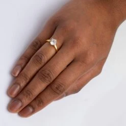 22ct Gold Swarovski Zirconia Solitaire Ring LR21740 -Shiny Jewelry Hub LR21740 c