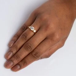 22ct Gold Trilogy Ring Set With Swarovski Zirconias LR8176 -Shiny Jewelry Hub LR8176 c