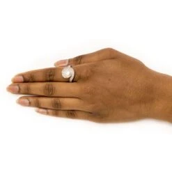 18ct White Gold Diamond & Cultured Pearl Dress Ring MCS1466 -Shiny Jewelry Hub MCS1466 18ct white gold diamond and cultured pearl dress ring b