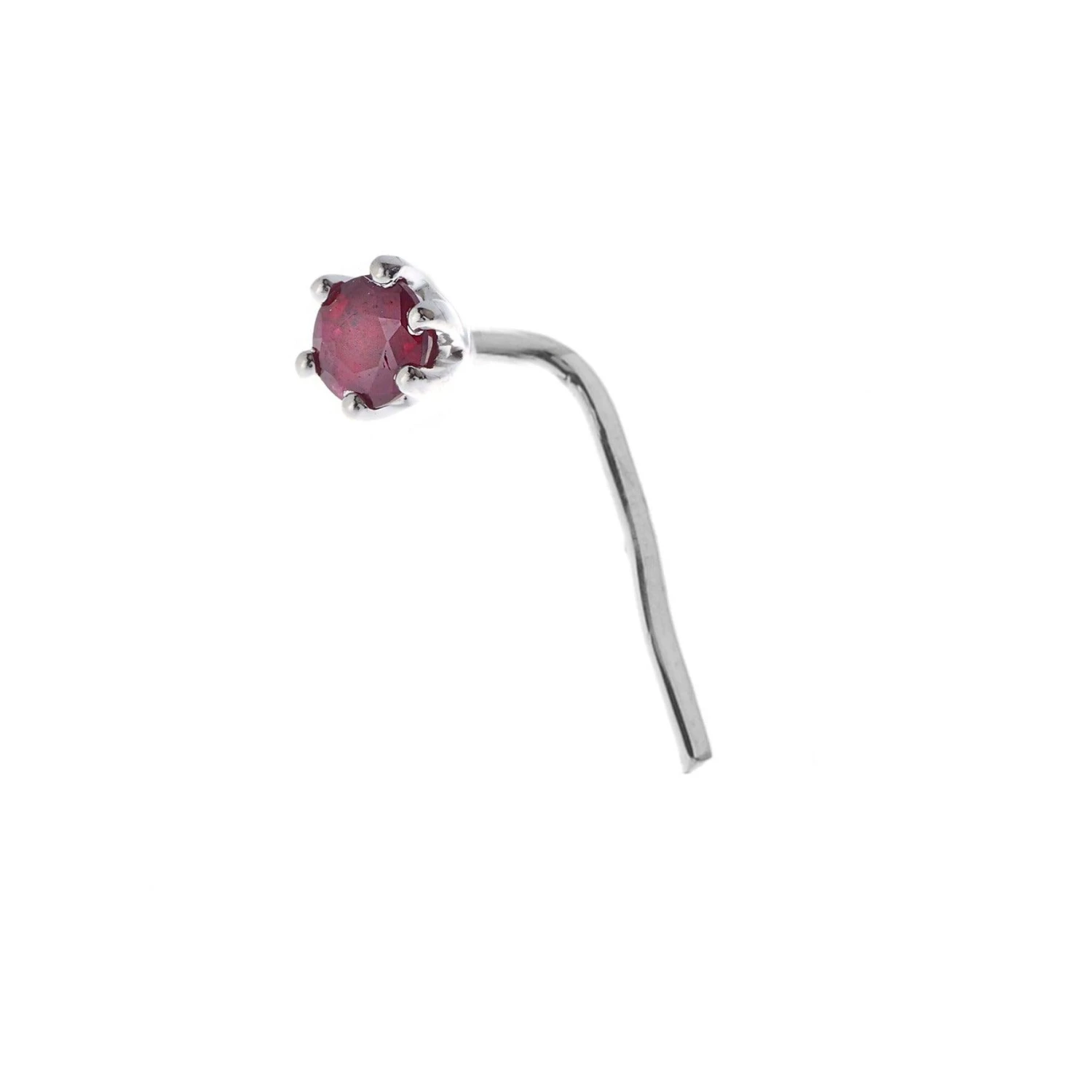 18ct Gold Emerald┋Ruby┋Sapphire L Shape Back Nose Stud (0.02ct - 0.10ct) 11 18ct Gold Emerald┋Ruby┋Sapphire L Shape Back Nose Stud (0.02ct - 0.10ct) - Image 11