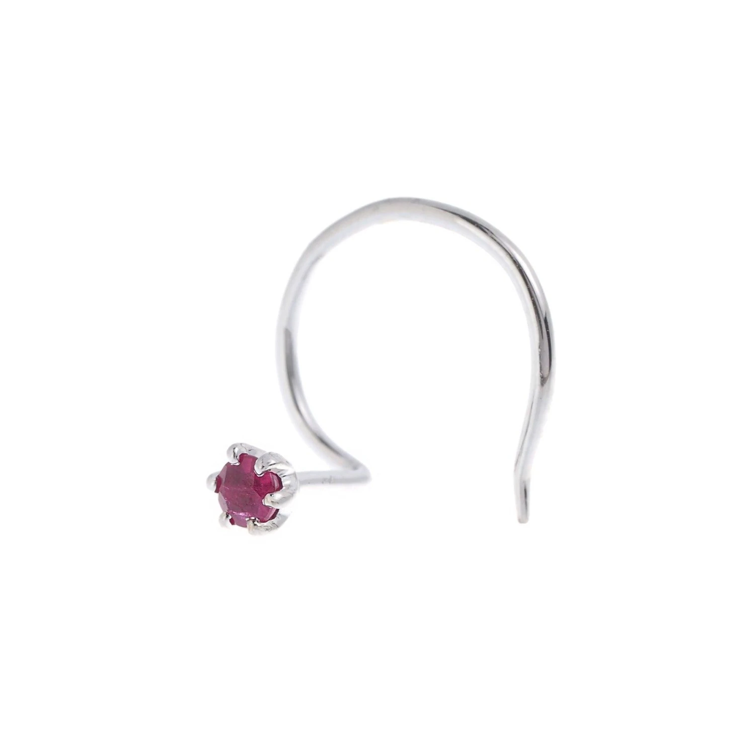 18ct Gold Emerald┋Ruby┋Sapphire Wire Coil Back Nose Stud (0.02ct - 0.10ct) 8 18ct Gold Emerald┋Ruby┋Sapphire Wire Coil Back Nose Stud (0.02ct - 0.10ct) - Image 8