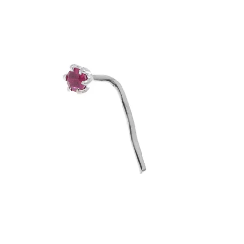 18ct Gold Emerald┋Ruby┋Sapphire L Shape Back Nose Stud (0.02ct - 0.10ct) 23 18ct Gold Emerald┋Ruby┋Sapphire L Shape Back Nose Stud (0.02ct - 0.10ct) -Shiny Jewelry Hub MCS2367 l shape
