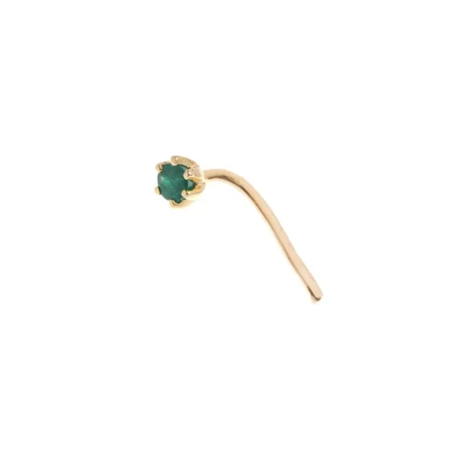 18ct Gold Emerald┋Ruby┋Sapphire L Shape Back Nose Stud (0.02ct - 0.10ct) 20 18ct Gold Emerald┋Ruby┋Sapphire L Shape Back Nose Stud (0.02ct - 0.10ct) -Shiny Jewelry Hub MCS2369 B YG L Shape
