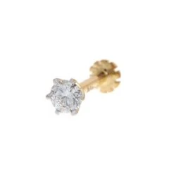 18ct Gold 0.11ct - 0.36ct Diamond Screw Back Nose Stud. -Shiny Jewelry Hub MCS2383 A YG