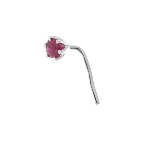 18ct Gold Emerald┋Ruby┋Sapphire L Shape Back Nose Stud (0.02ct - 0.10ct) 28 18ct Gold Emerald┋Ruby┋Sapphire L Shape Back Nose Stud (0.02ct - 0.10ct) -Shiny Jewelry Hub MCS2389 l shape