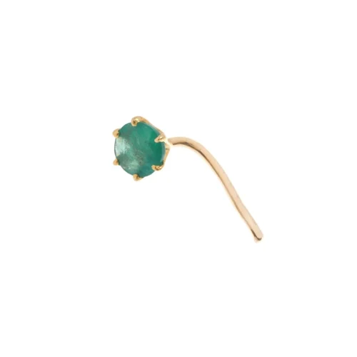 18ct Gold Emerald┋Ruby┋Sapphire L Shape Back Nose Stud (0.02ct - 0.10ct) 27 18ct Gold Emerald┋Ruby┋Sapphire L Shape Back Nose Stud (0.02ct - 0.10ct) -Shiny Jewelry Hub MCS2390 B YG l shape
