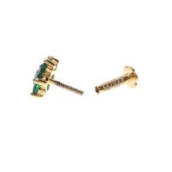 18ct Gold Diamond And Emerald / Sapphire / Ruby / Amethyst / Turquoise Screw Back Nose Stud. 19 18ct Gold Diamond And Emerald / Sapphire / Ruby / Amethyst / Turquoise Screw Back Nose Stud. -Shiny Jewelry Hub MCS2656 B
