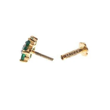 18ct Gold Diamond And Emerald / Sapphire / Ruby / Amethyst / Turquoise Screw Back Nose Stud. 4 18ct Gold Diamond And Emerald / Sapphire / Ruby / Amethyst / Turquoise Screw Back Nose Stud. - Image 4