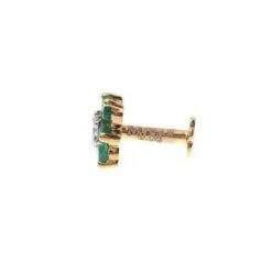 18ct Gold Diamond And Emerald / Sapphire / Ruby / Amethyst / Turquoise Screw Back Nose Stud. 21 18ct Gold Diamond And Emerald / Sapphire / Ruby / Amethyst / Turquoise Screw Back Nose Stud. -Shiny Jewelry Hub MCS2656 C