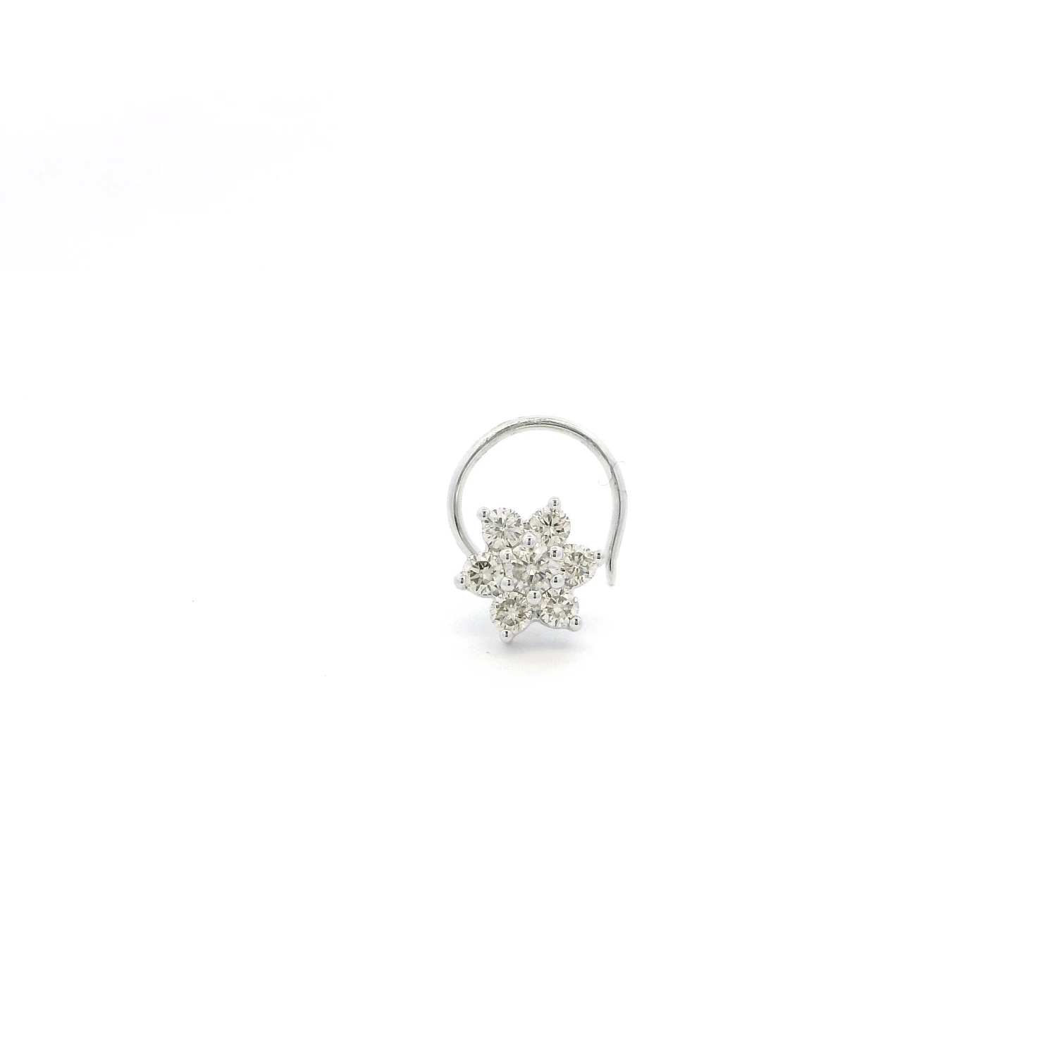 18ct Gold Diamond Cluster Nose Stud | Elegant Wire Coil Back Piercing Jewellery 3 18ct Gold Diamond Cluster Nose Stud | Elegant Wire Coil Back Piercing Jewellery - Image 3