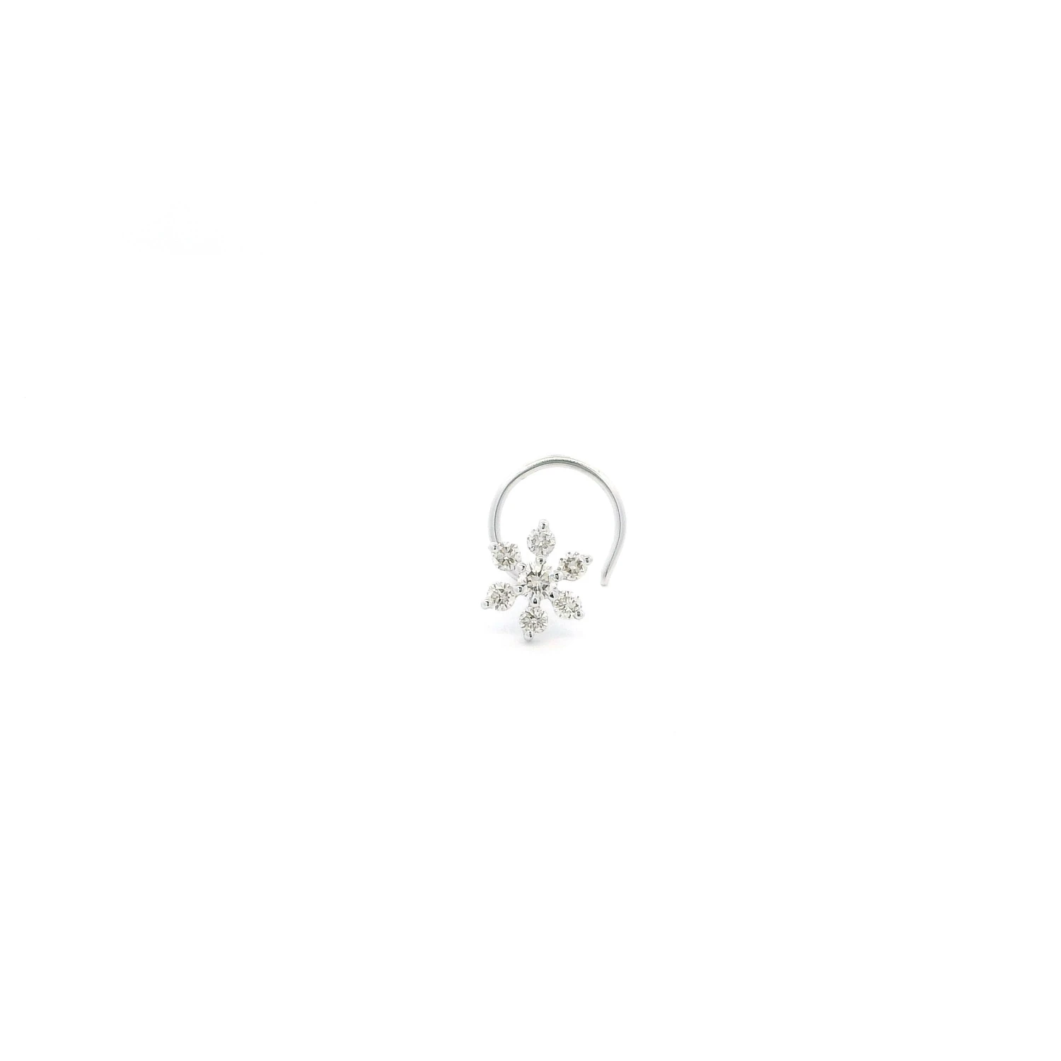 18ct Gold Diamond Cluster Nose Stud | Wire Coil Back Piercing 3 18ct Gold Diamond Cluster Nose Stud | Wire Coil Back Piercing - Image 3