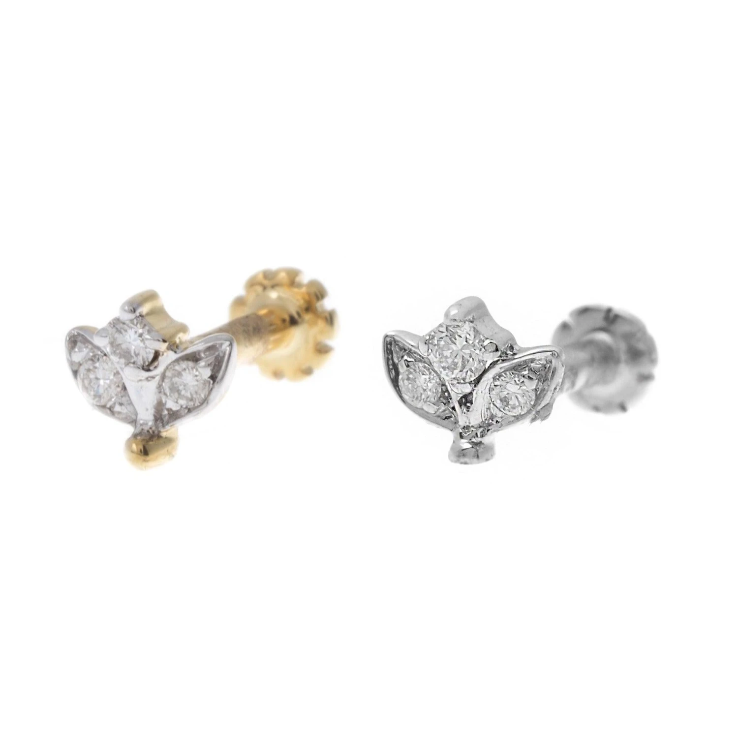 18ct Gold Cluster Diamond Screw Back Nose Stud. 1 18ct Gold Cluster Diamond Screw Back Nose Stud.