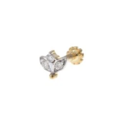 18ct Gold Cluster Diamond Screw Back Nose Stud. 11 18ct Gold Cluster Diamond Screw Back Nose Stud. -Shiny Jewelry Hub MCS2798 YG A