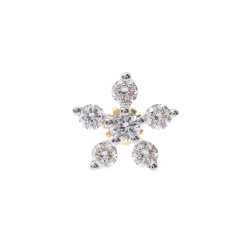 18ct Gold Diamond Cluster Screw Back Nose Stud. -Shiny Jewelry Hub MCS2809 B 1