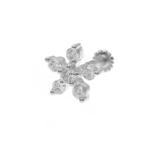 18ct Gold Diamond Cluster Screw Back Nose Stud. -Shiny Jewelry Hub MCS2809 B 82c3000b 3ddf 4b5c b133 4408d9fd586b