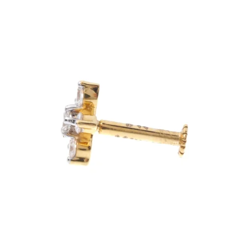 18ct Gold Diamond Cluster Screw Back Nose Stud. -Shiny Jewelry Hub MCS2809 D