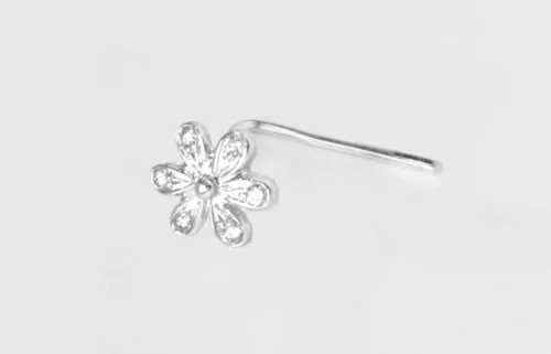 18ct Gold Diamond Cluster L-Shaped Back Nose Stud 7 18ct Gold Diamond Cluster L-Shaped Back Nose Stud -Shiny Jewelry Hub MCS2810 L W A diamond l shape back nose stud 18ct white gold scaled