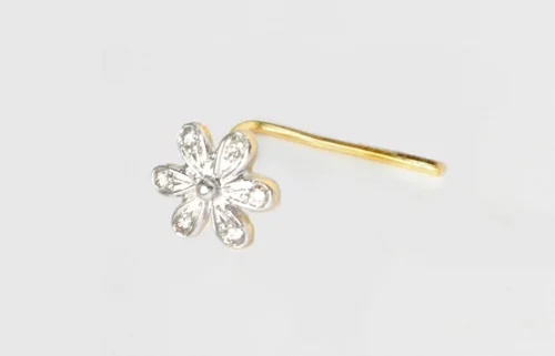 18ct Gold Diamond Cluster L-Shaped Back Nose Stud 8 18ct Gold Diamond Cluster L-Shaped Back Nose Stud -Shiny Jewelry Hub MCS2810 L Y A diamond l shape back nose stud 18ct yellow gold scaled
