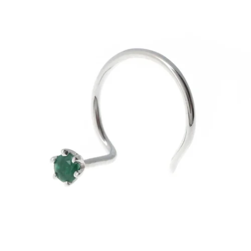 18ct Gold Emerald┋Ruby┋Sapphire Wire Coil Back Nose Stud (0.02ct - 0.10ct) 17 18ct Gold Emerald┋Ruby┋Sapphire Wire Coil Back Nose Stud (0.02ct - 0.10ct) -Shiny Jewelry Hub MCS2873 D
