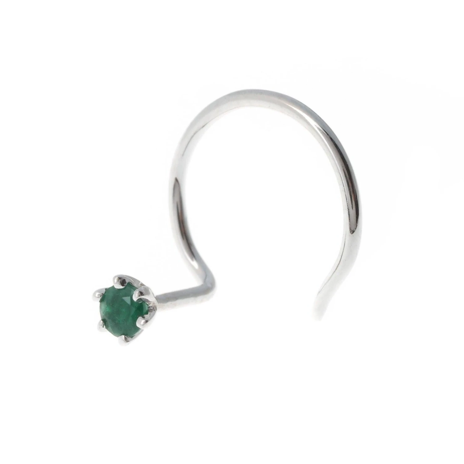 18ct Gold Emerald┋Ruby┋Sapphire Wire Coil Back Nose Stud (0.02ct - 0.10ct) 4 18ct Gold Emerald┋Ruby┋Sapphire Wire Coil Back Nose Stud (0.02ct - 0.10ct) - Image 4