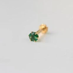 18ct Gold Emerald┋Ruby┋Sapphire Screw Back Nose Stud (0.02ct - 0.40ct) 27 18ct Gold Emerald┋Ruby┋Sapphire Screw Back Nose Stud (0.02ct - 0.40ct) -Shiny Jewelry Hub MCS3274 A 18ct yellow gold screw back nose stud set with emerald 0.10ct