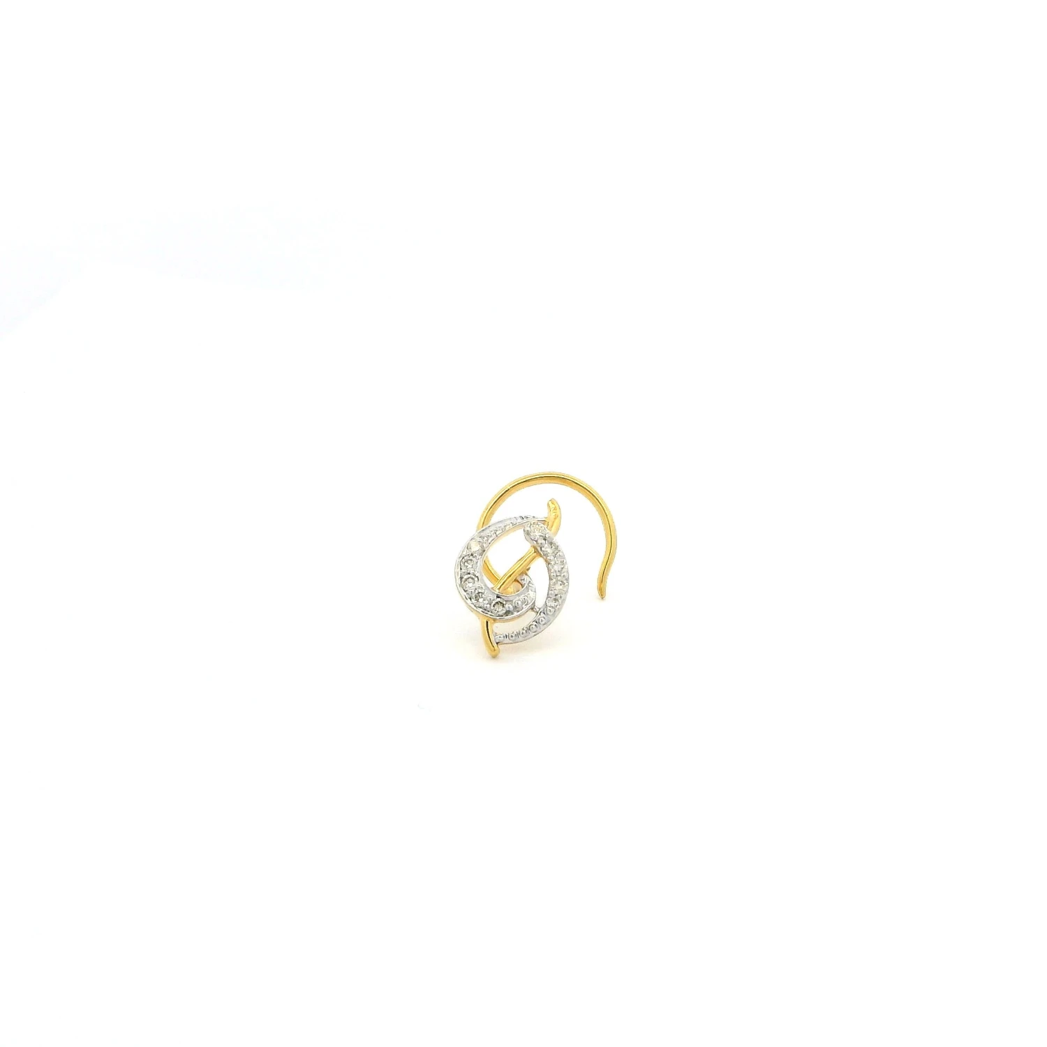 18ct Gold Diamond Cluster Nose Stud – Elegant Wire Coil Back Design 2 18ct Gold Diamond Cluster Nose Stud – Elegant Wire Coil Back Design - Image 2