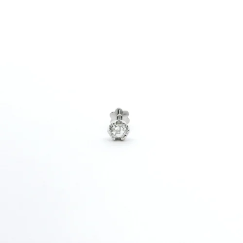 18ct White Gold Hexagon-Shaped Diamond Screw Back Nose Stud