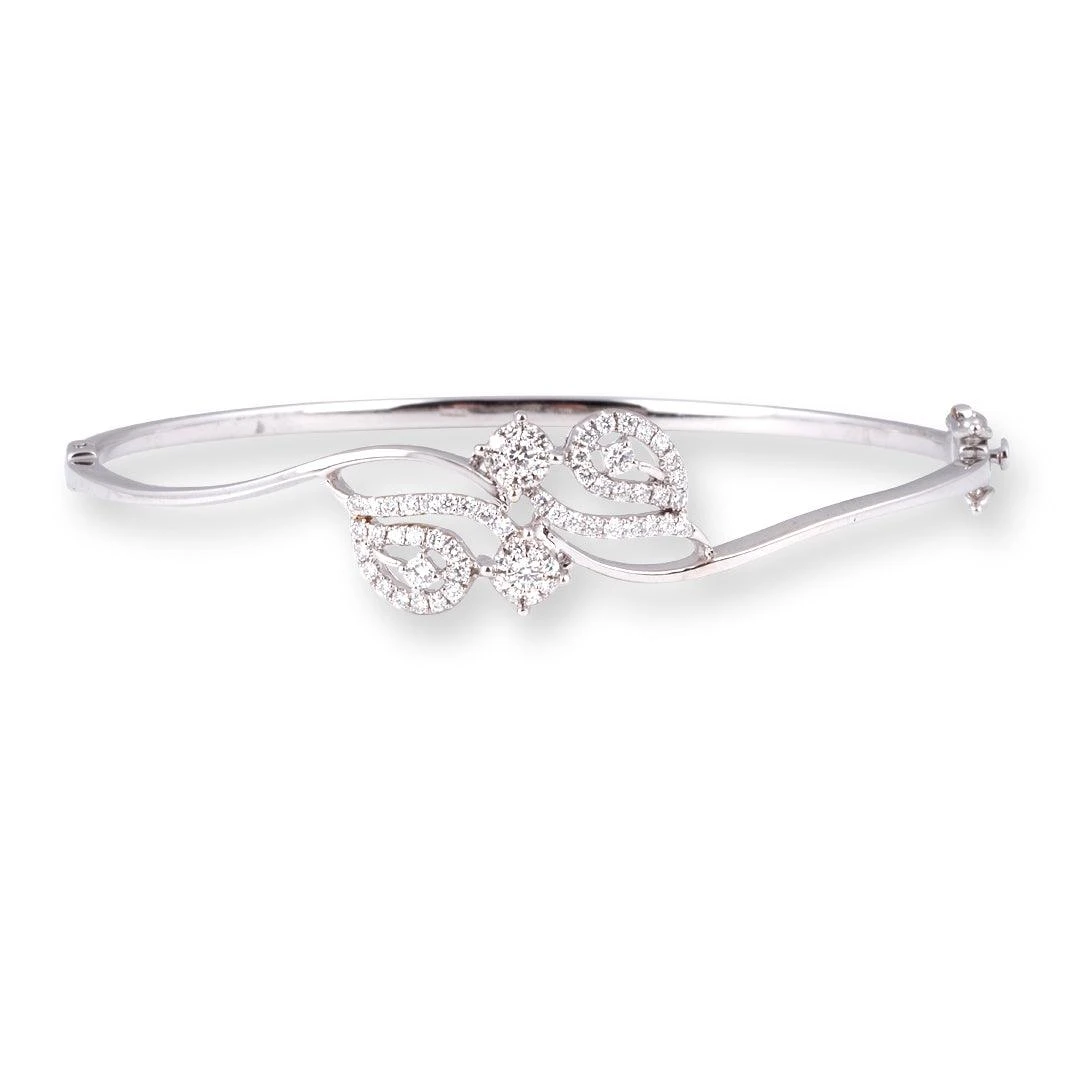 18ct Gold Leaf Pattern Openable Diamond Bangle - Gold Leaf Pattern Jewellery 1 18ct Gold Leaf Pattern Openable Diamond Bangle - Gold Leaf Pattern Jewellery