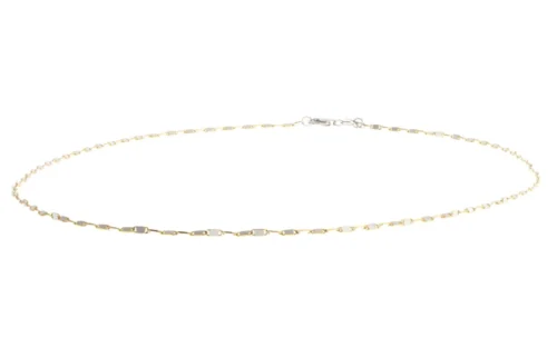 Hand Finished 18ct Two Tone Chain - Exquisite Two Tone Jewellery 7 Hand Finished 18ct Two Tone Chain - Exquisite Two Tone Jewellery -Shiny Jewelry Hub MJ1252 A