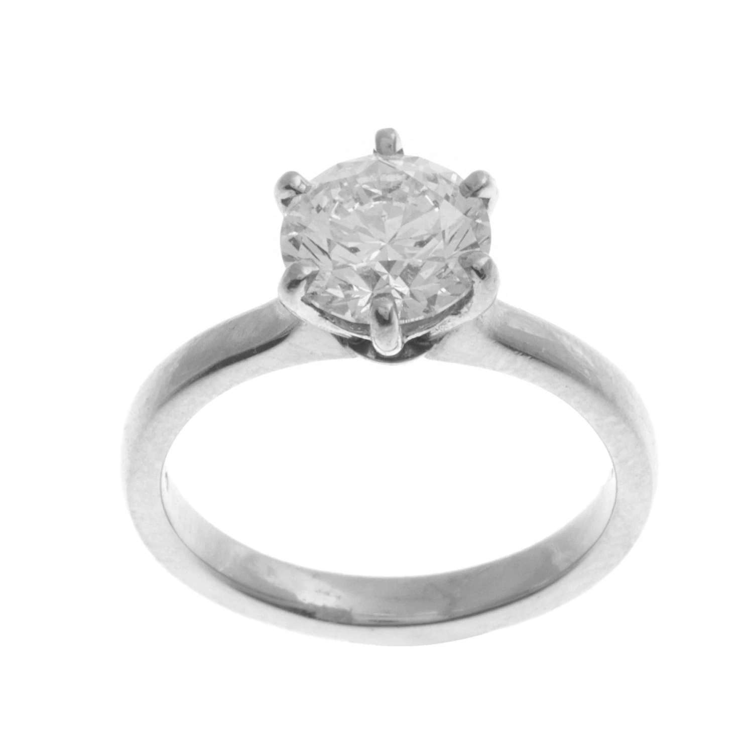 Platinum Round Brilliant Cut GIA Diamond Engagement Ring LR-1746 3 Platinum Round Brilliant Cut GIA Diamond Engagement Ring LR-1746 - Image 3