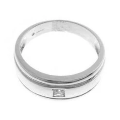 18ct White Gold Cubic Zirconia Gent's Ring GR-2565 -Shiny Jewelry Hub MJ2465 D