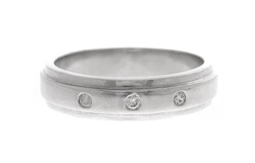 18ct White Gold Cubic Zirconia Gent's Ring GR-2476 -Shiny Jewelry Hub MJ2476 B